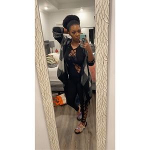 Woman’s Lace Up Jumpsuit - Black